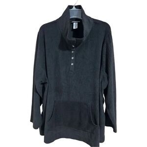 Catherines Size 3XWP Long Sleeve Tunic Top Front Snap Tunnel Pocket